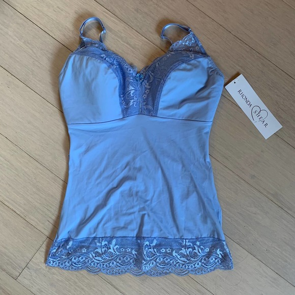 Rhonda Shear Camisole Lace Shaper Lingerie in Blue - Woman's Large NWT - Picture 5 of 14
